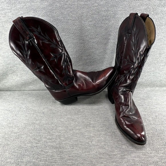 ABILENE - Cowboy Western Boots Leather Made In USA Men\'s Size 9 D     B8 main image 4